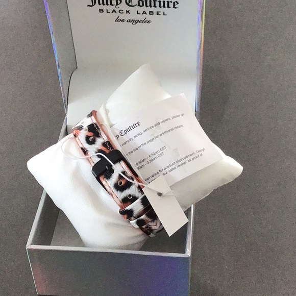 Juicy Couture Black Label NWT Black & Red Cheetah print Analog Wristwatch. - Picture 4 of 6